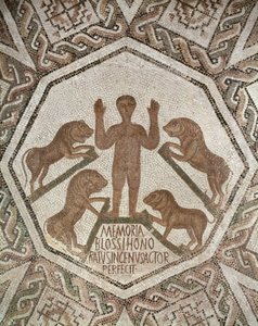 Daniel in de leeuwenkuil, uit Bordj El Loudi, Romeins, 5e eeuw